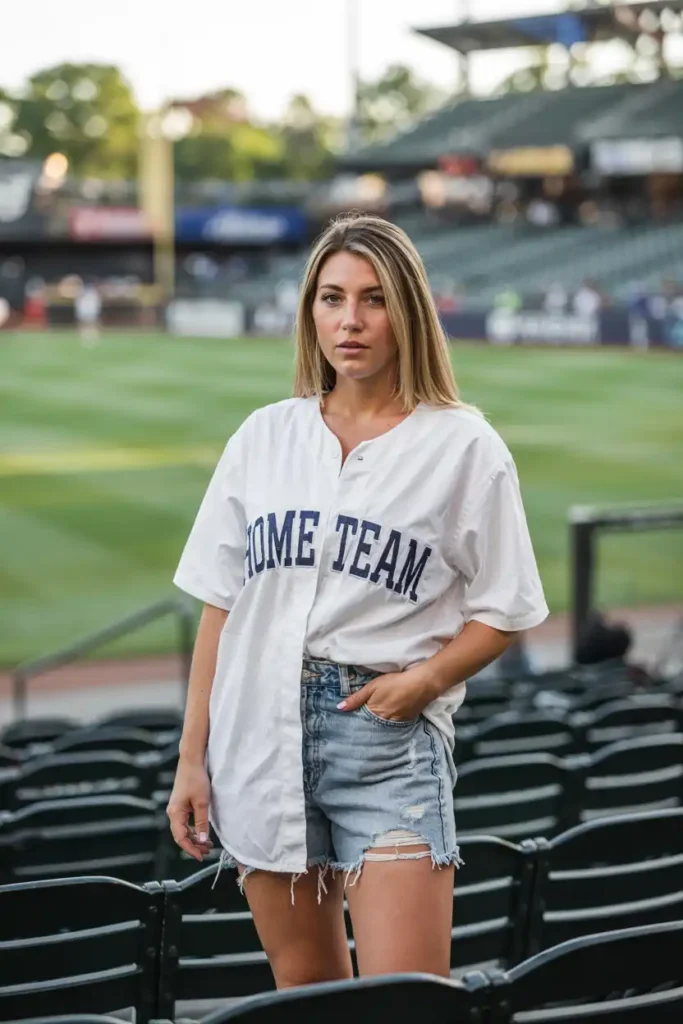 Classic Denim Shorts and Team Jersey