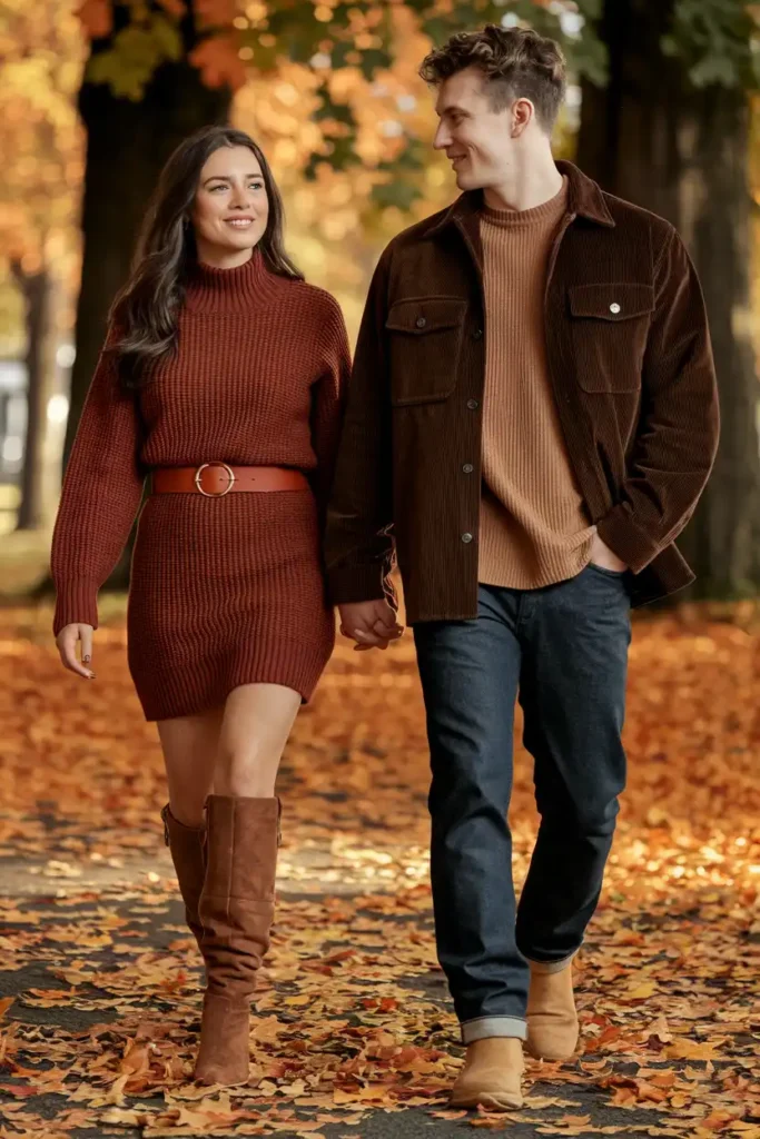 Coordinated Earth Tones for Autumn Birthday Outfits