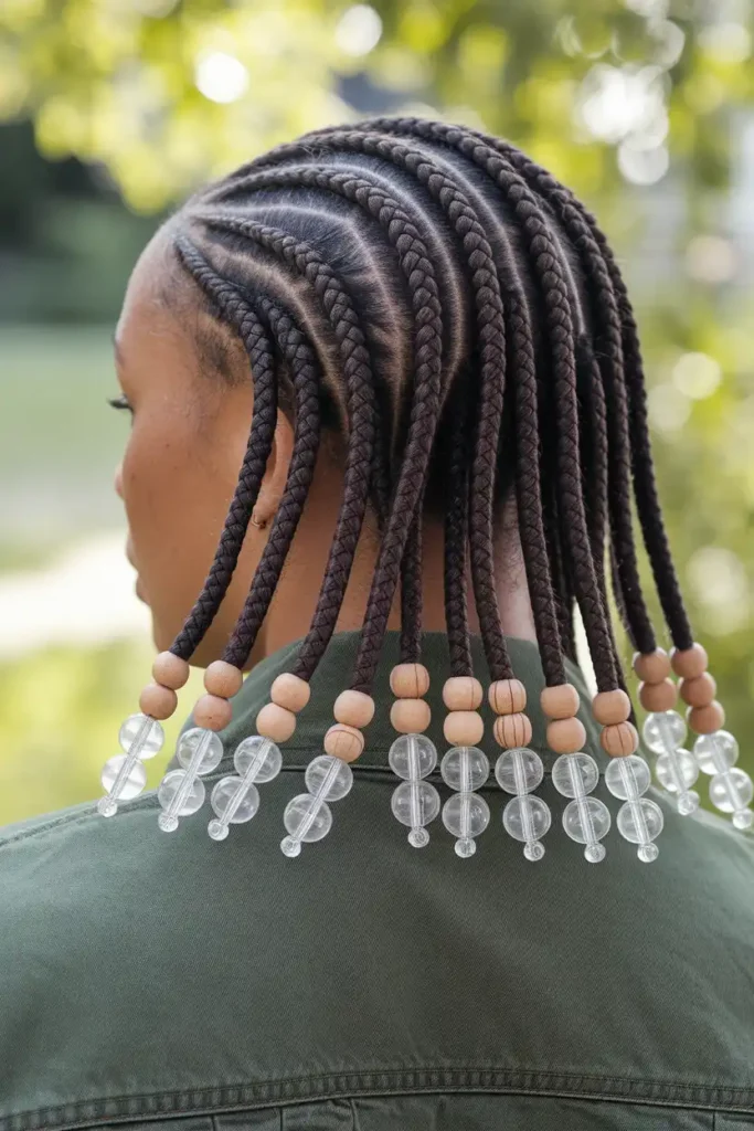 Cornrows With Beaded Ends