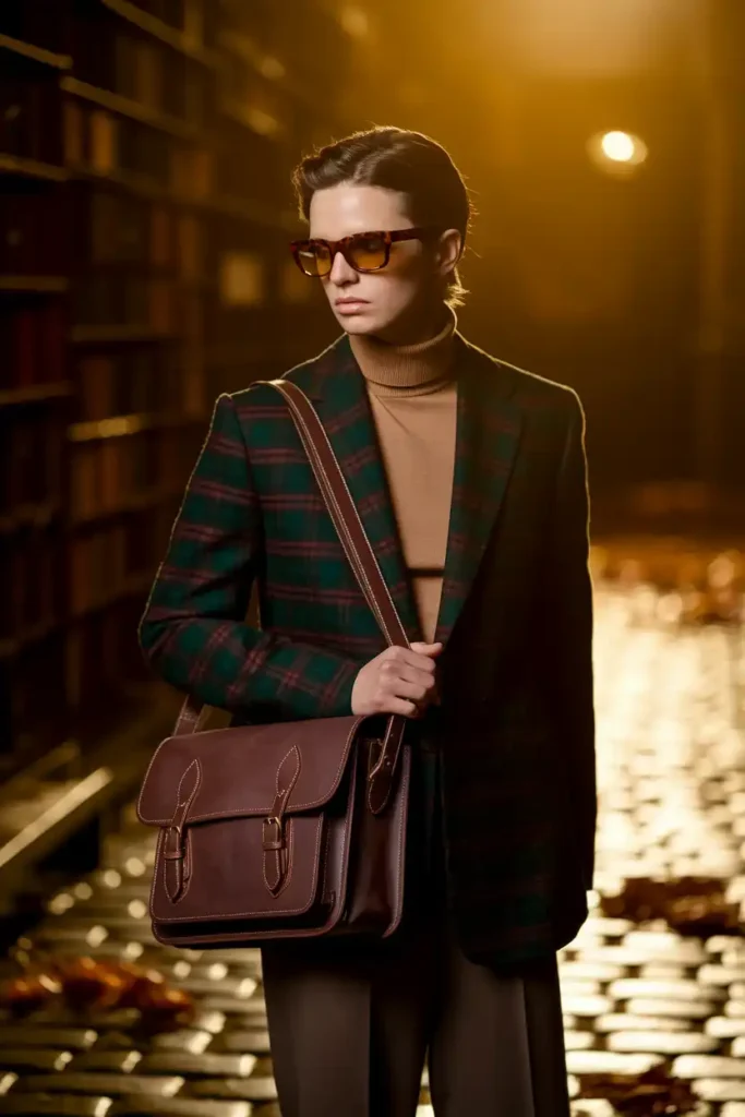 Dark Academia Glasses Paired With Layered Autumn Fits