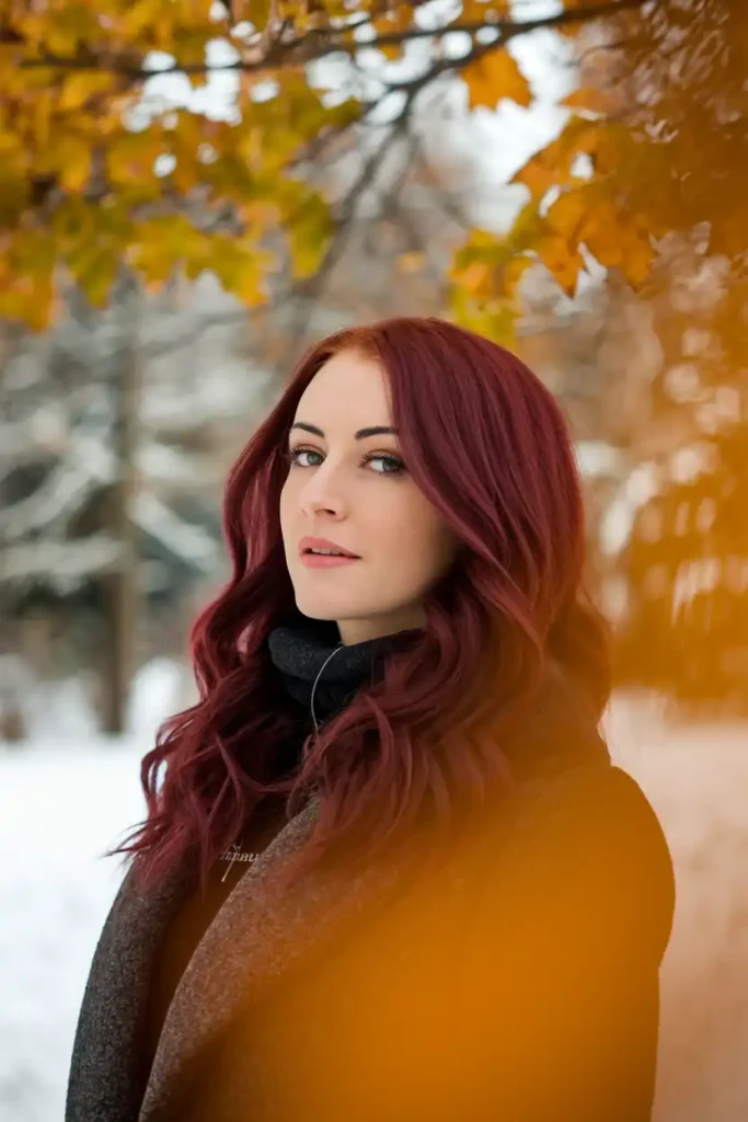 Dark Red Hair in Fall and Winter: Why the Season Works in Your Favor