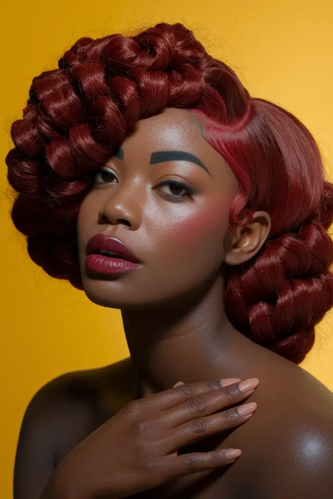 Dark Red Hair on Brown Skin for a High-Impact Look