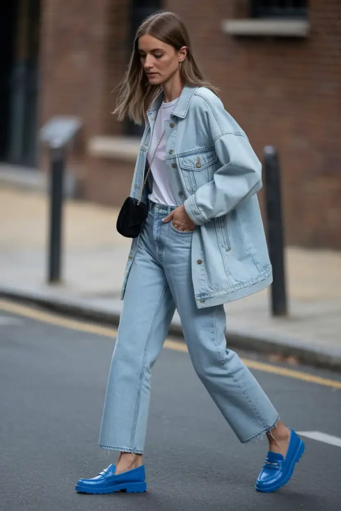 Denim on Denim With a Jelly Shoes Twist