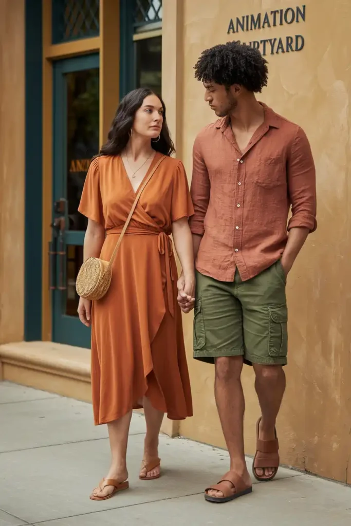 Eco-Chic Couple: Earthy Tones and Sustainable Style