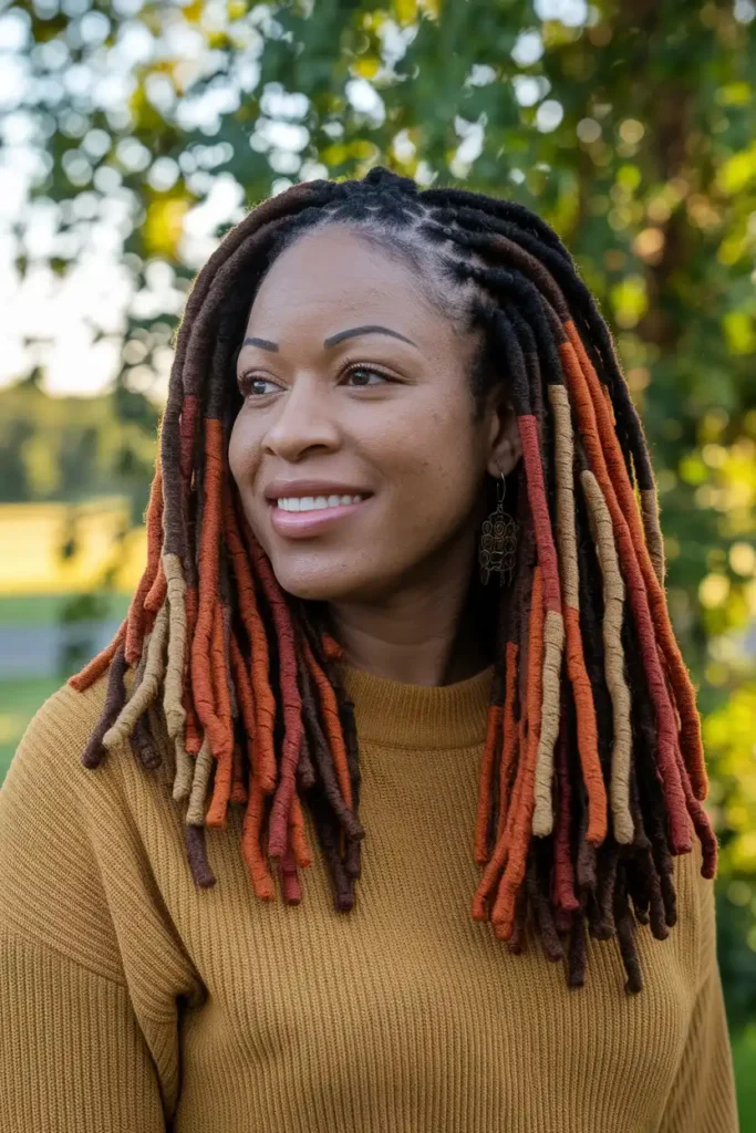 Faux Locs With Colored Wrapping