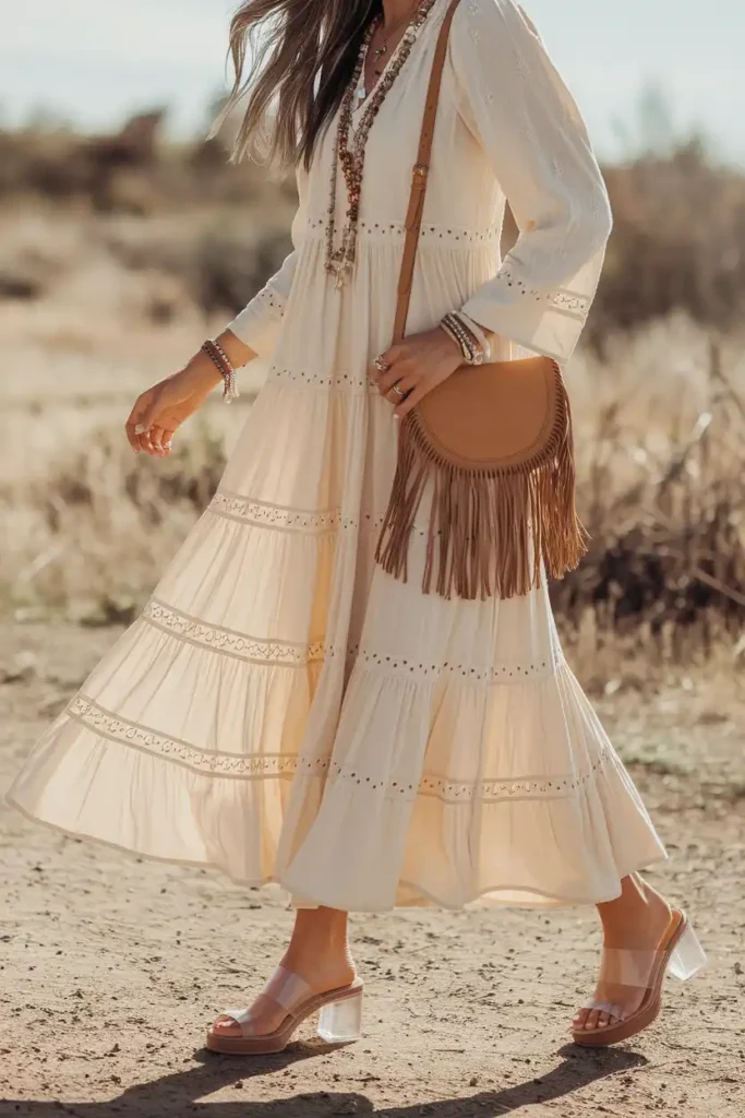 Flowy Boho Outfits That Pair Naturally With Jelly Mules