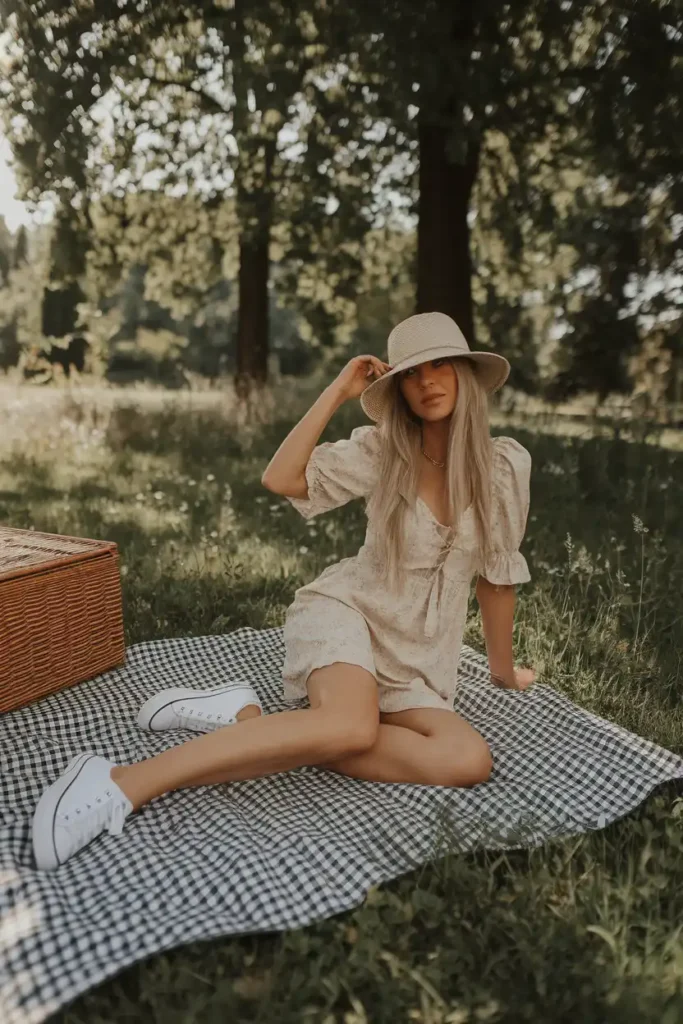 Flowy Sundress With Sneakers for a Relaxed Picnic Vibe