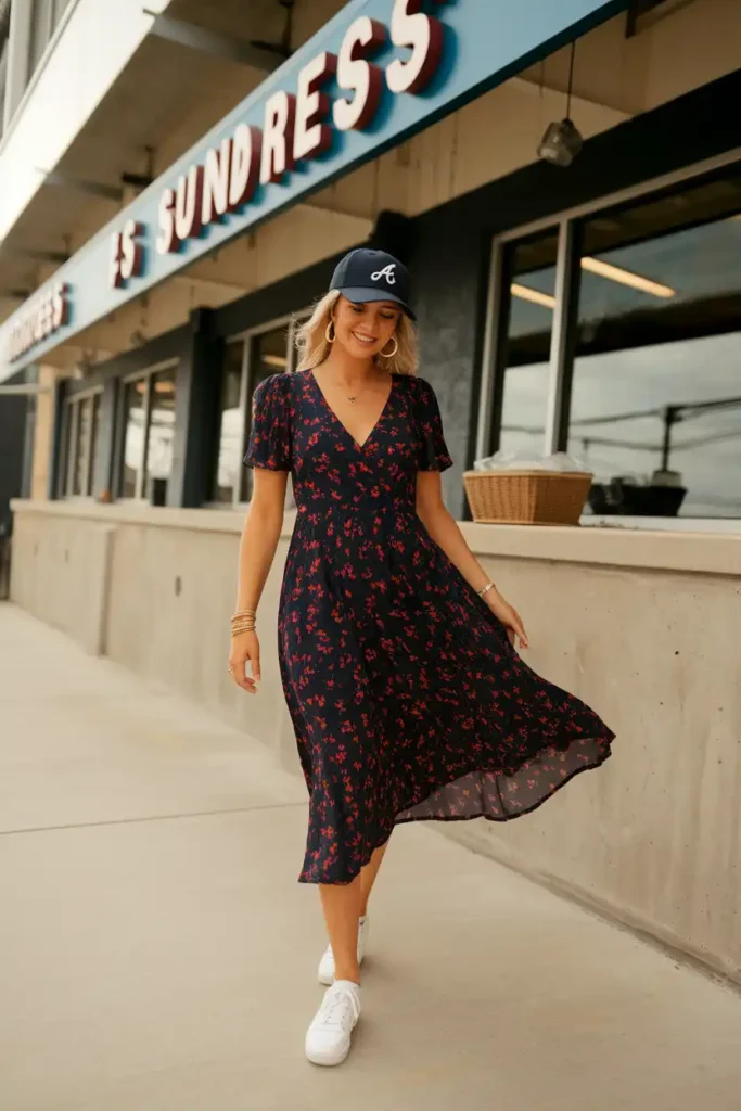 Flowy Sundress in Braves Colors