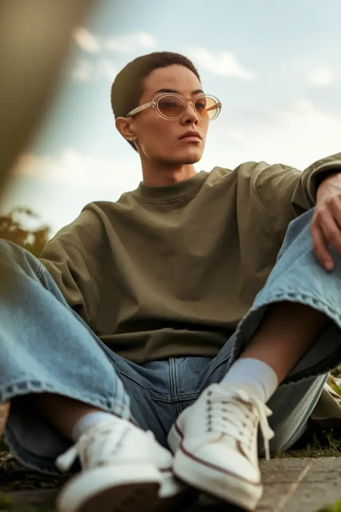 Gradient Lens Frames for a 90s-Inspired Casual Look