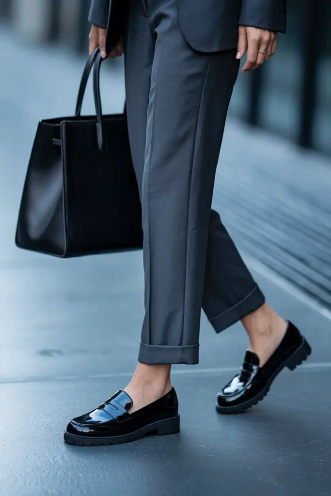 How to Wear Jelly Shoes With Tailored Trousers