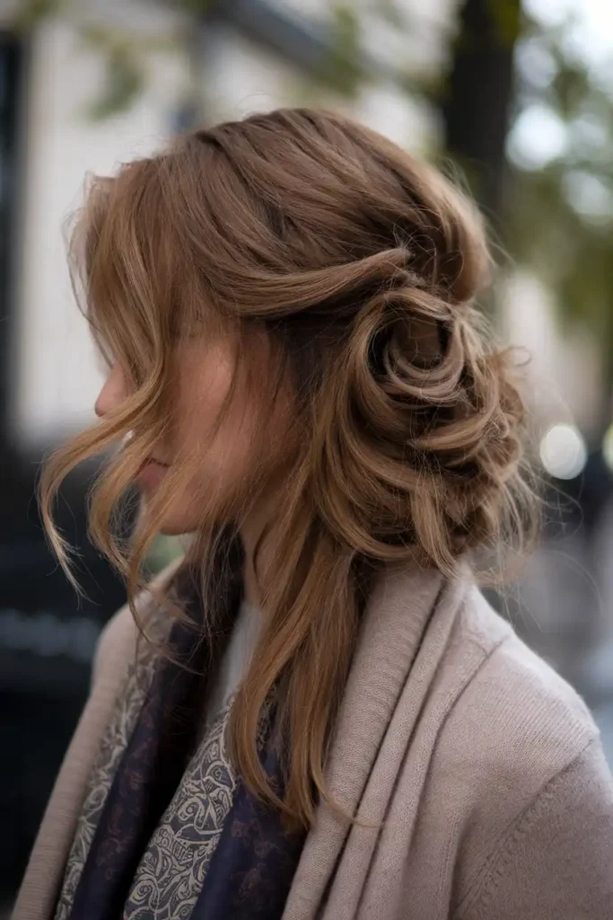 Katharine Hepburn's Effortlessly Pinned Side Curls