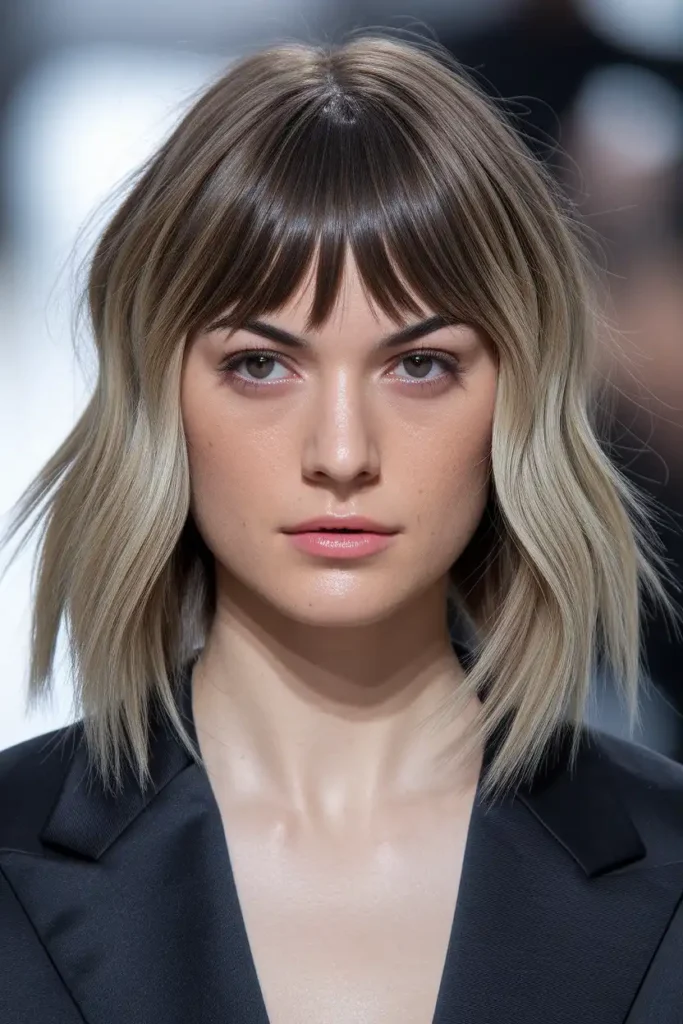 Layered Shag Haircut with a Center Part