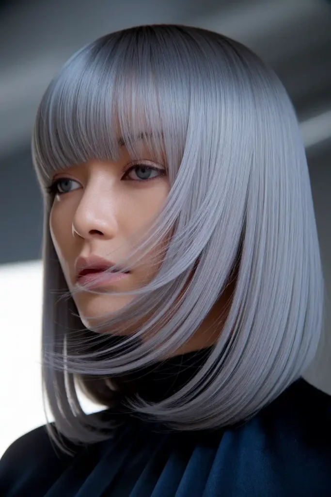 Long Straight Haircut With Face-Framing Layers for Square Faces