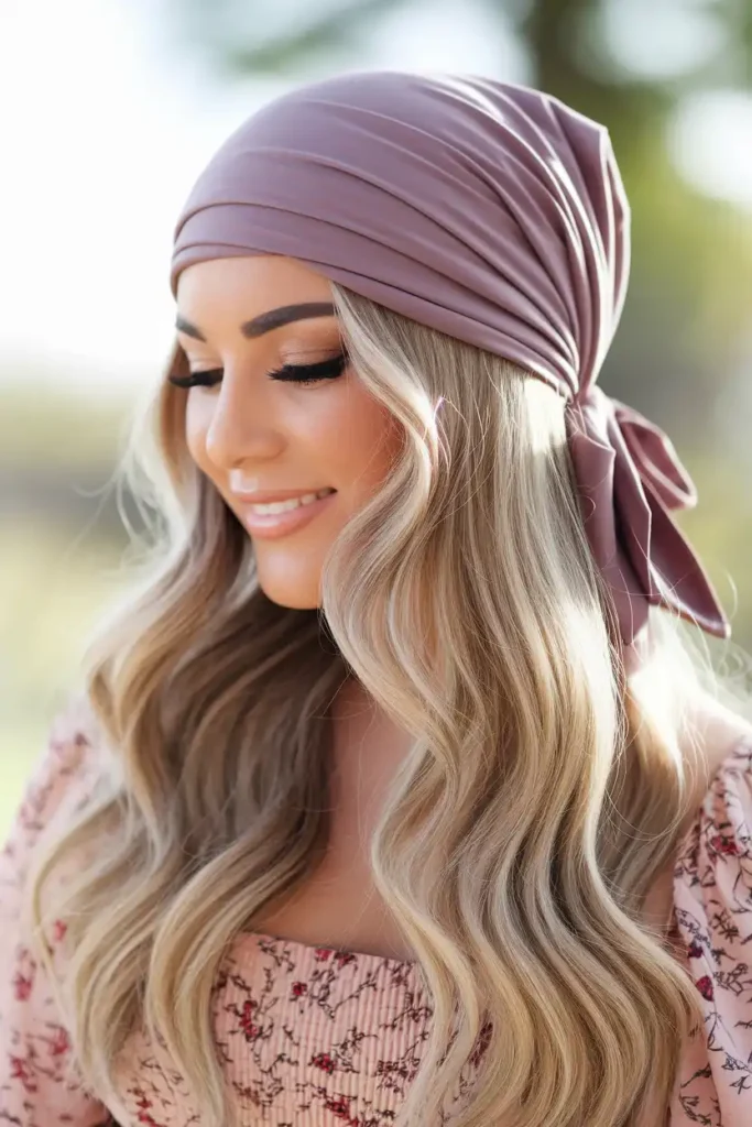 Loose Waves With a Bandana Tied as a Head Wrap