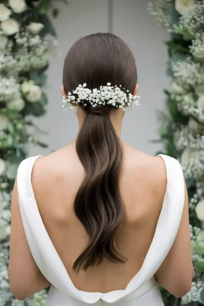 Low Ponytail Styles That Look Bridal on Long Hair