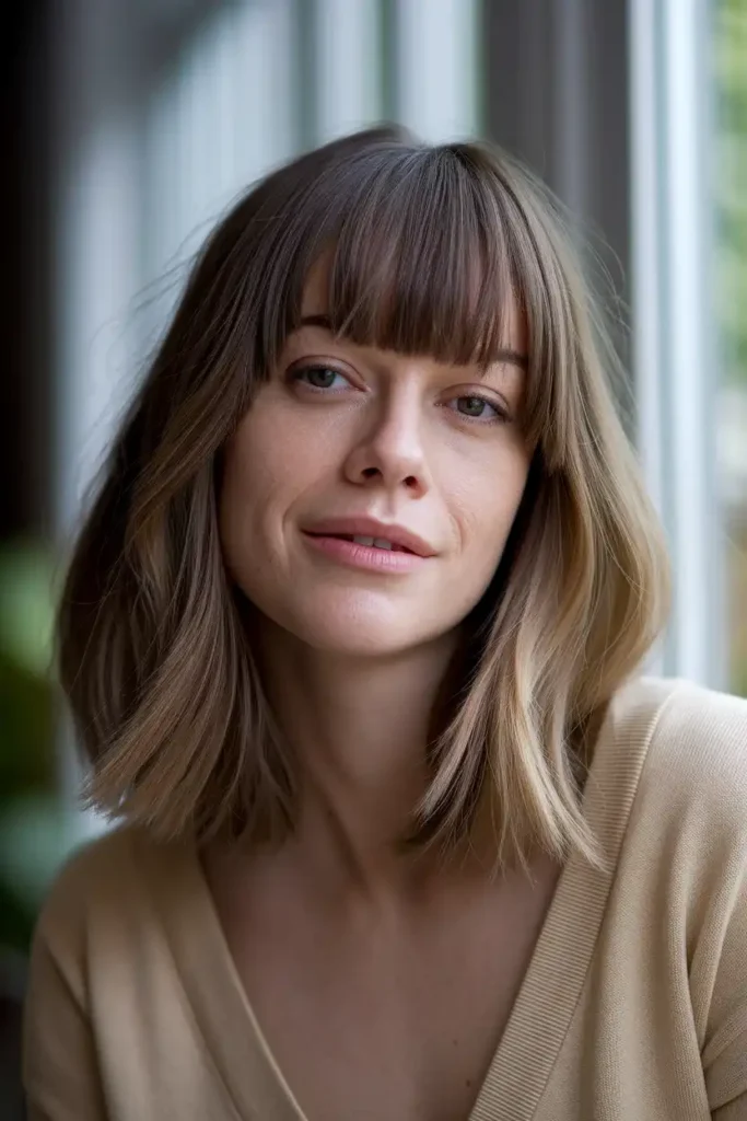 Medium V Cut With Curtain Bangs