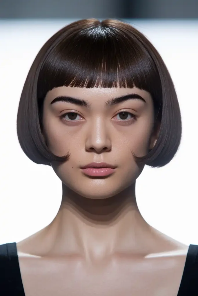 Micro Fringe on Short Brunette Hair