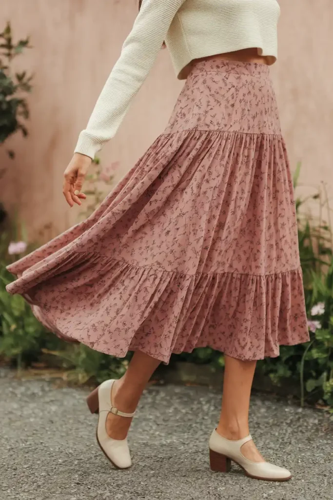 Midi Skirt With a Cropped Knit