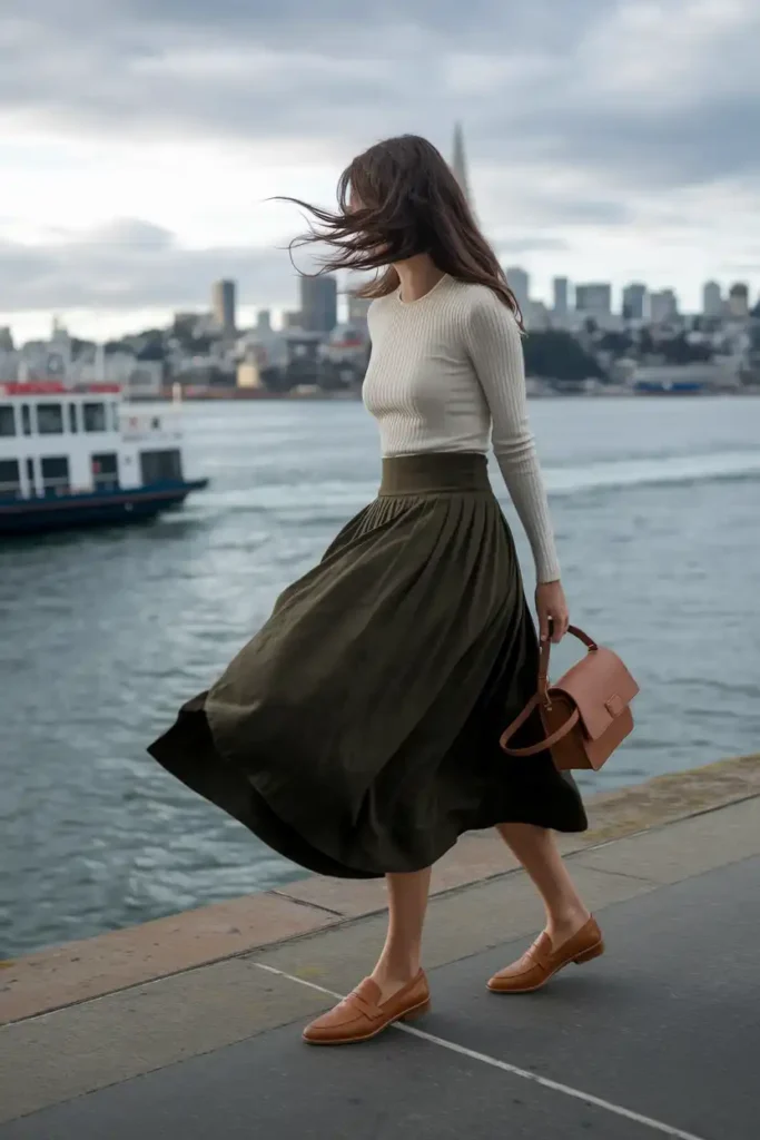 Midi Skirts and How They Handle the Wind