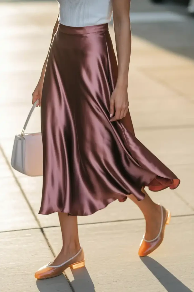 Midi Skirts and Jelly Flats: A Surprisingly Good Match