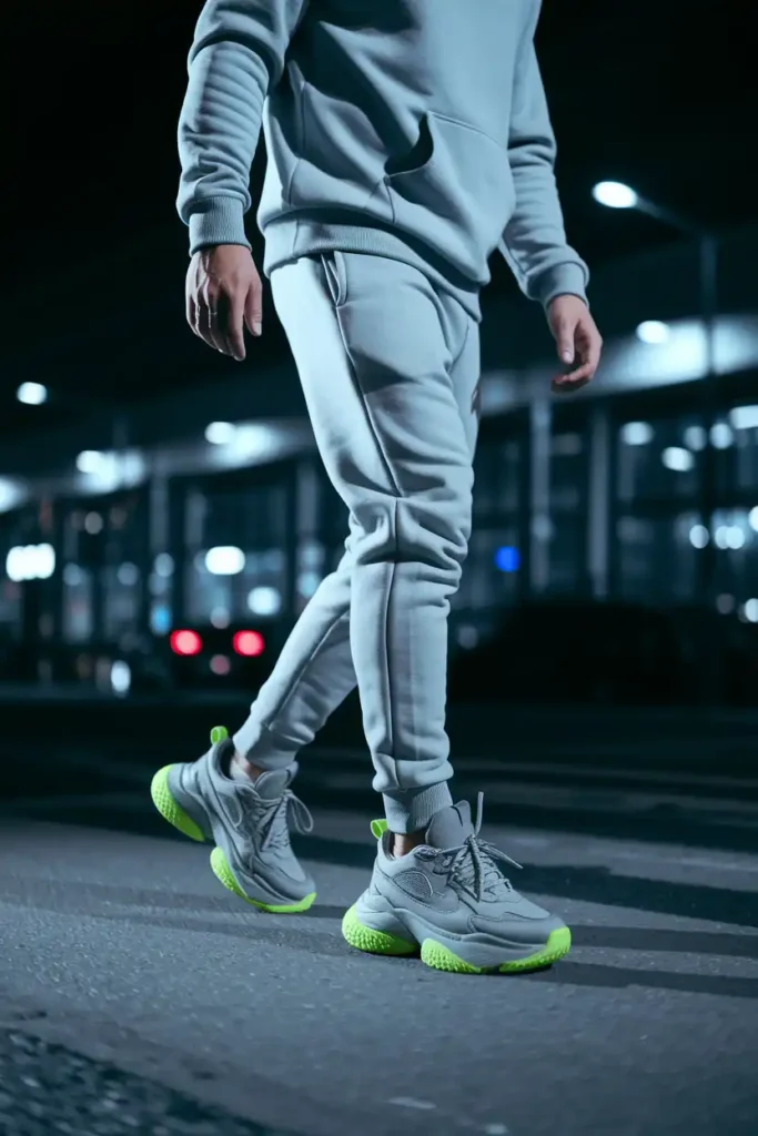 Monochrome Grey Outfit With Statement Sneakers