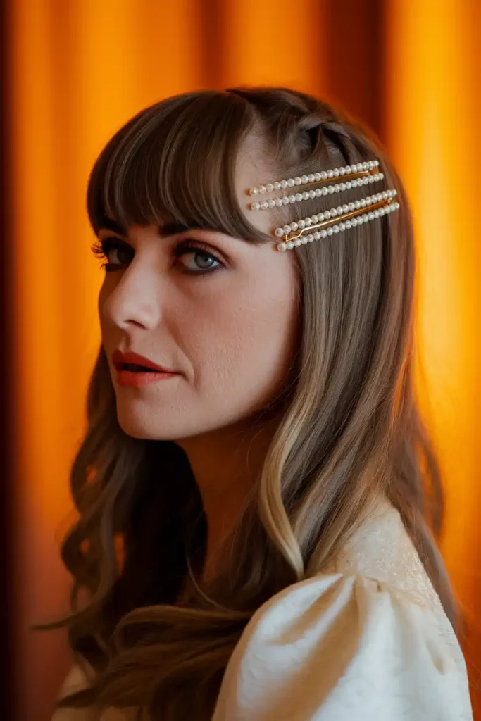 Pinned-Back Curtain Bangs