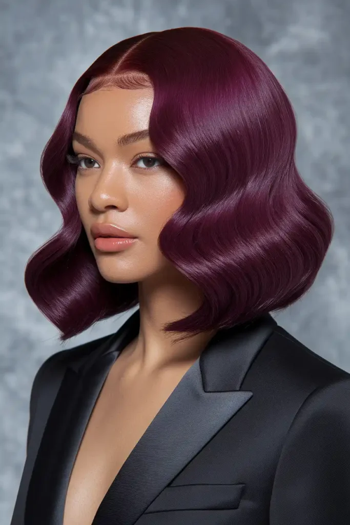 Plum-Red Hair Color That Sits Between Red and Purple