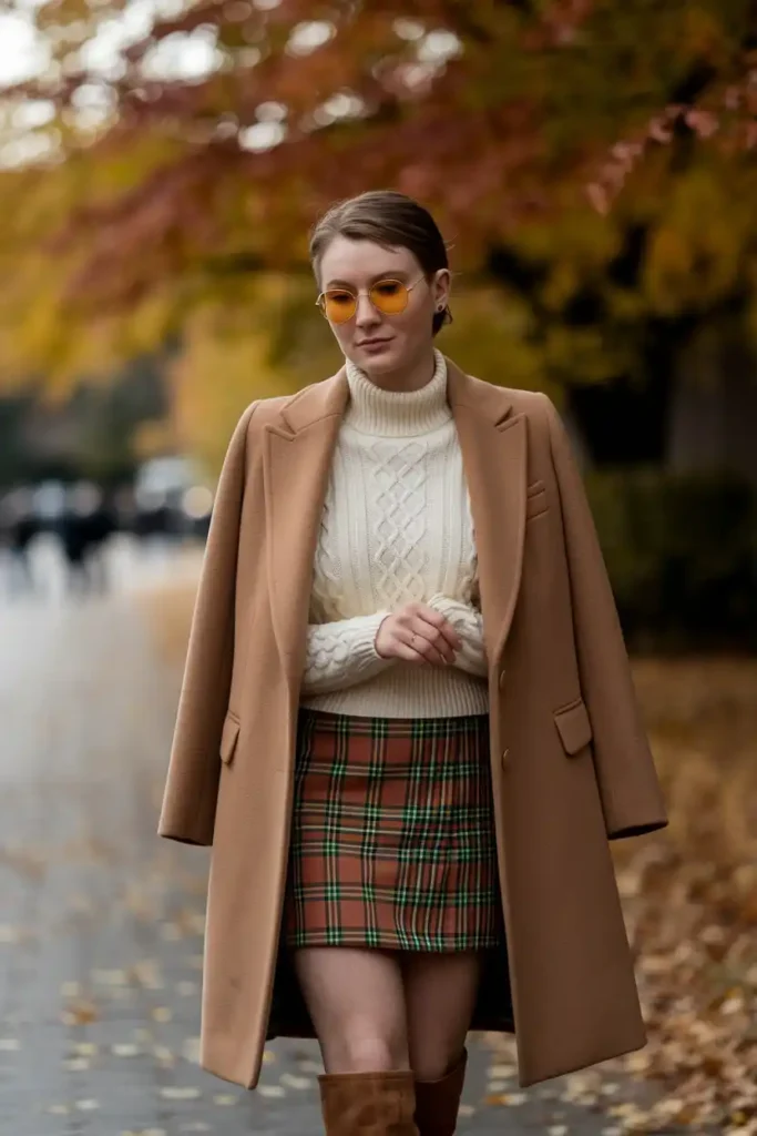 Preppy Gold-Rimmed Glasses With a Classic Fall Outfit