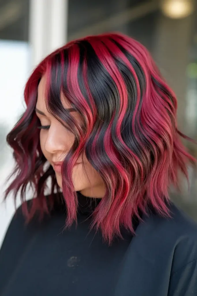 Red Hair With Black Lowlights for Extra Depth