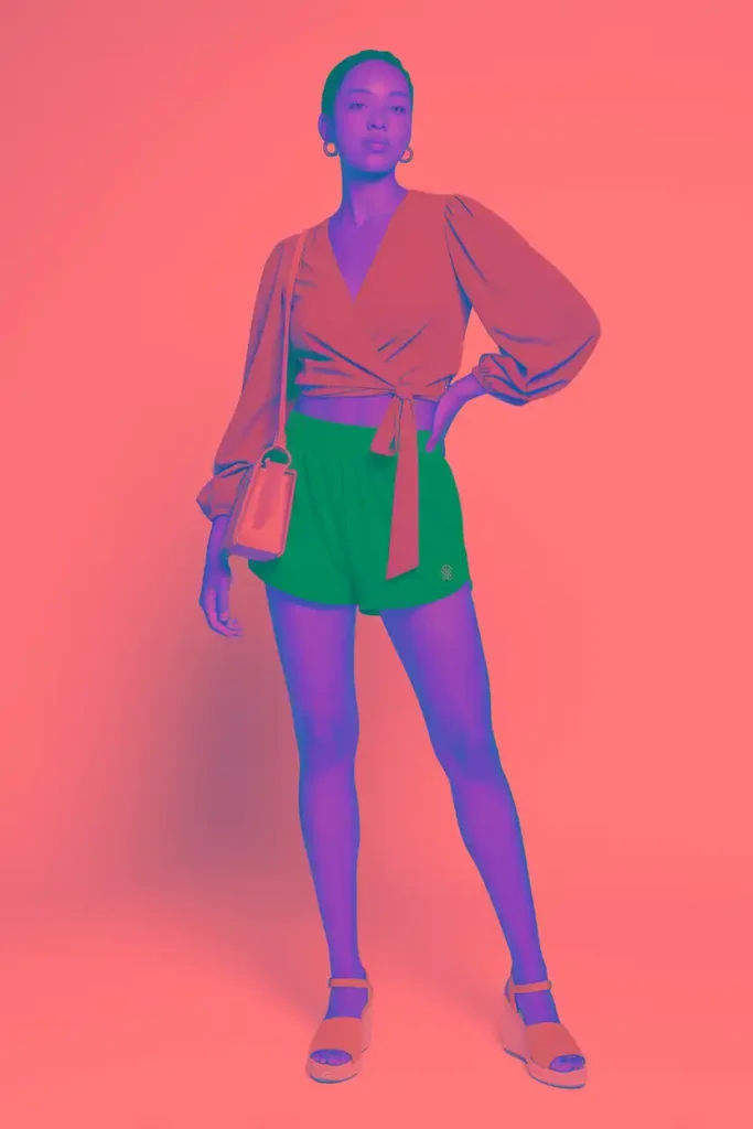 Running Shorts and a Wrap Blouse