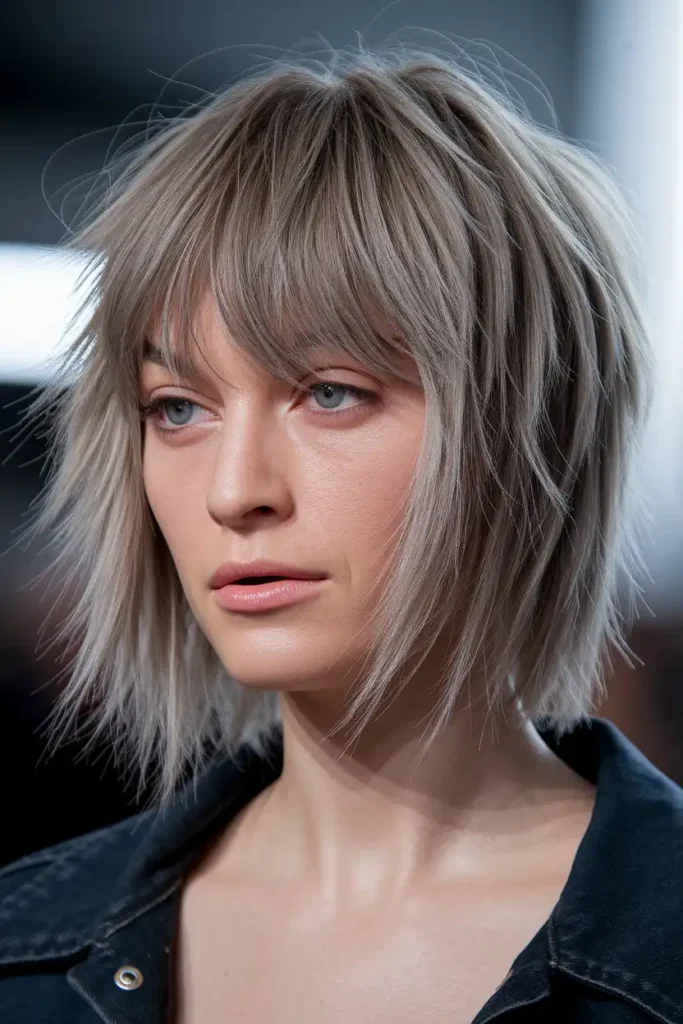 Shag Haircut with Bangs for Fine Hair
