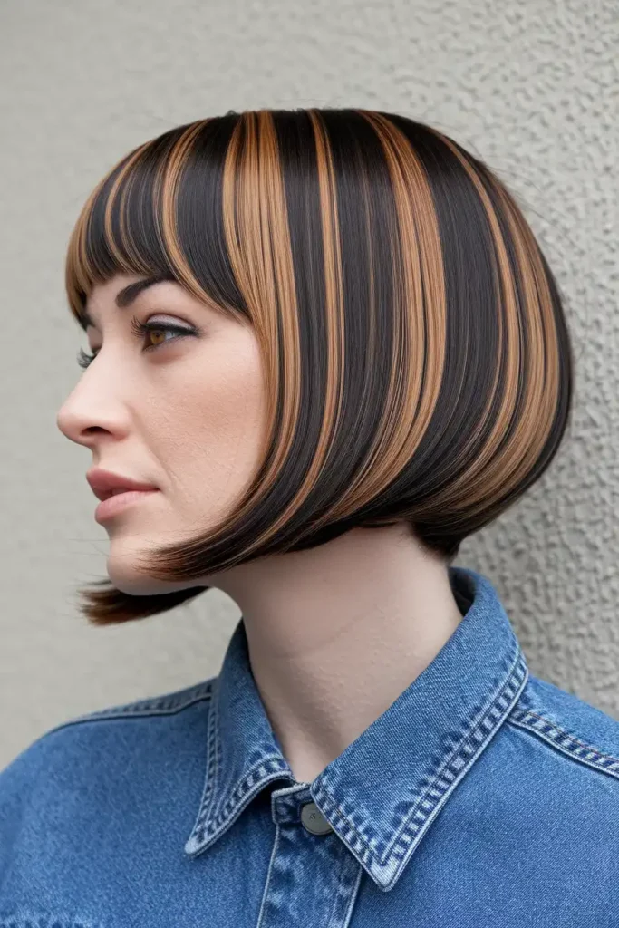 Short Pixie Bob With Caramel Touches