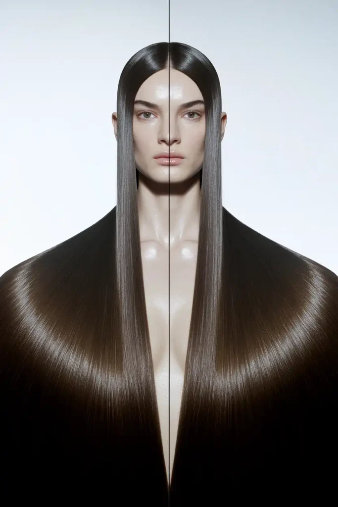 Sleek Center Part for Diamond Faces