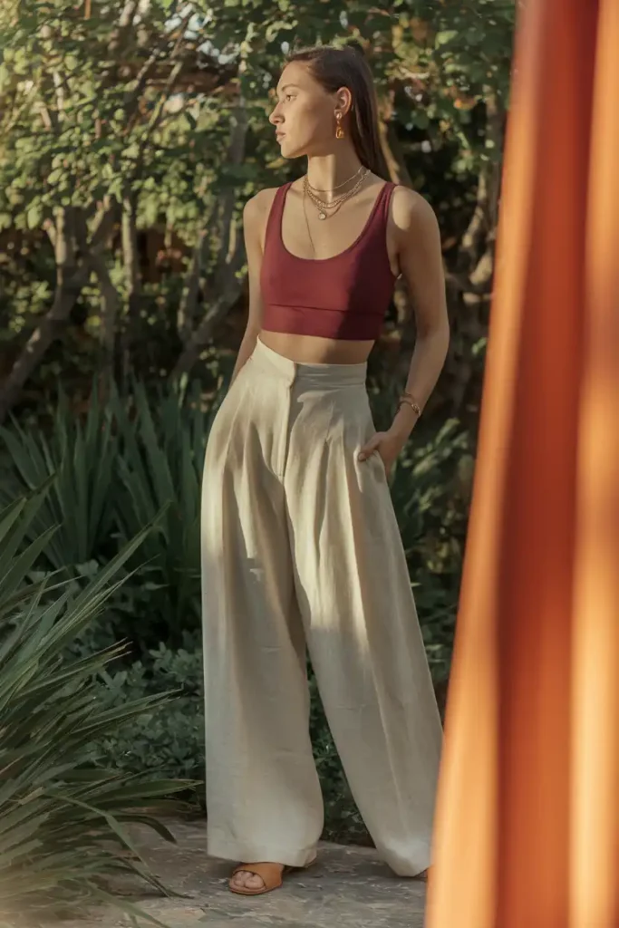 Sports Bra and High-Waisted Trousers