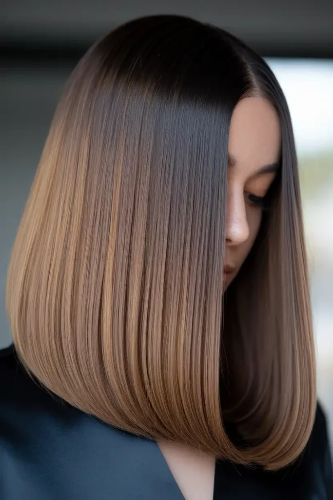 Straight Hair With Shadow Root
