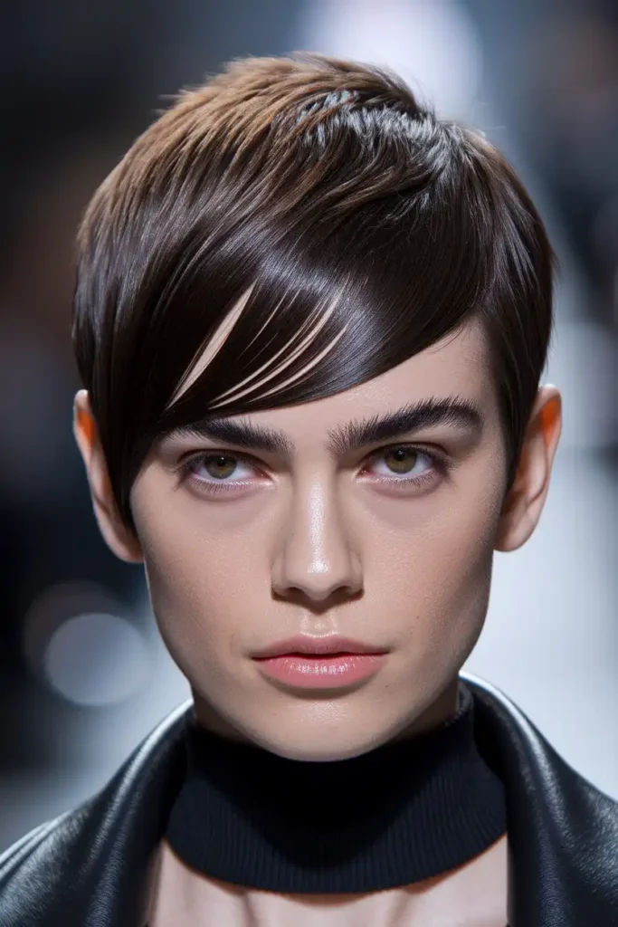Straight Pixie With Side-Swept Fringe