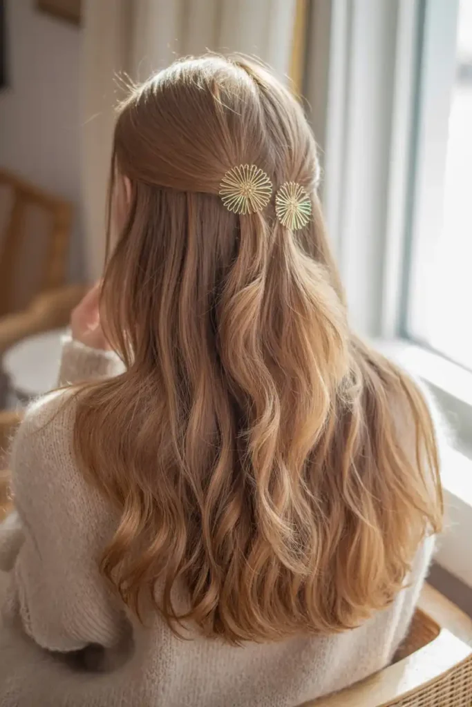 The Effortless Curtain Half-Up With Bobby Pins