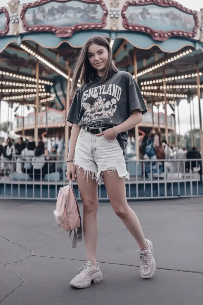 The Oversized Graphic Tee Tucked Into Shorts