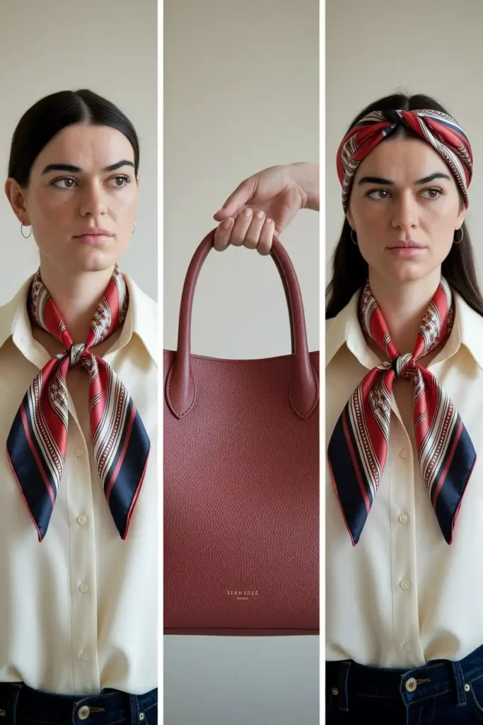The Silk Scarf Worn in Three Different Ways