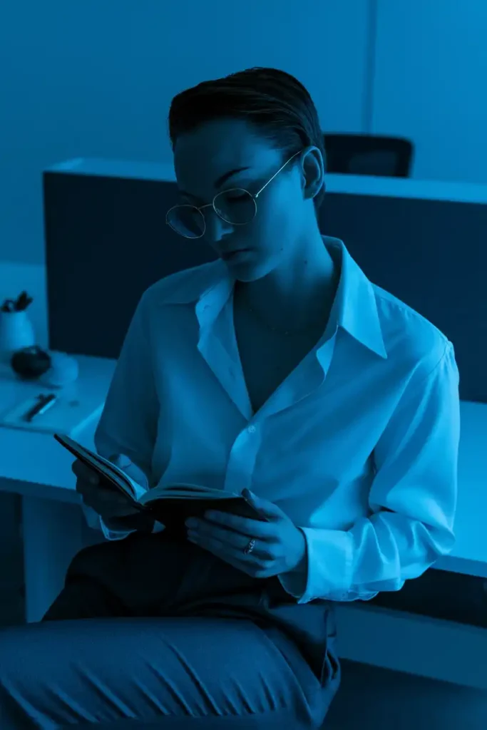 Thin Metal Oval Frames With Smart Office Wear
