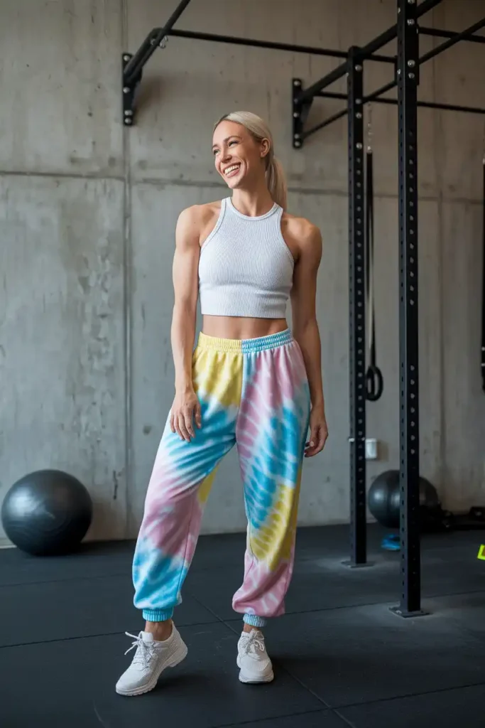 Tie Dye Sweatpants and a Ribbed Racerback Tank