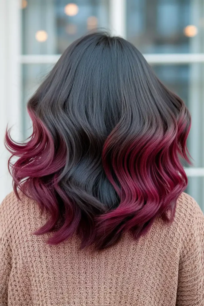 Two-Tone Dark and Burgundy Layers