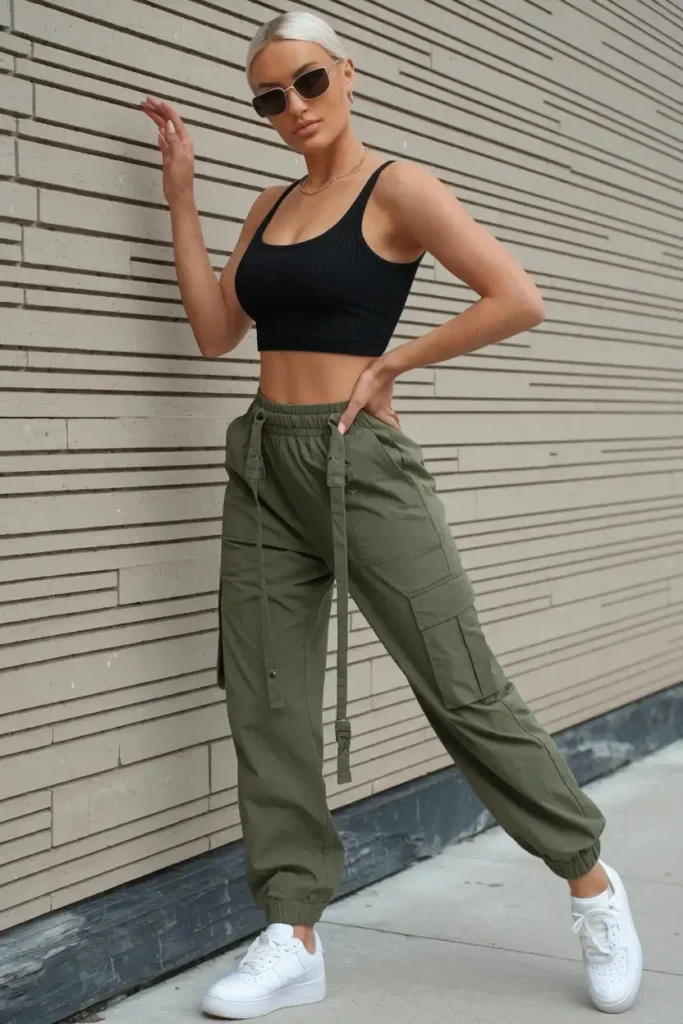 Utility Joggers and a Ribbed Crop Top