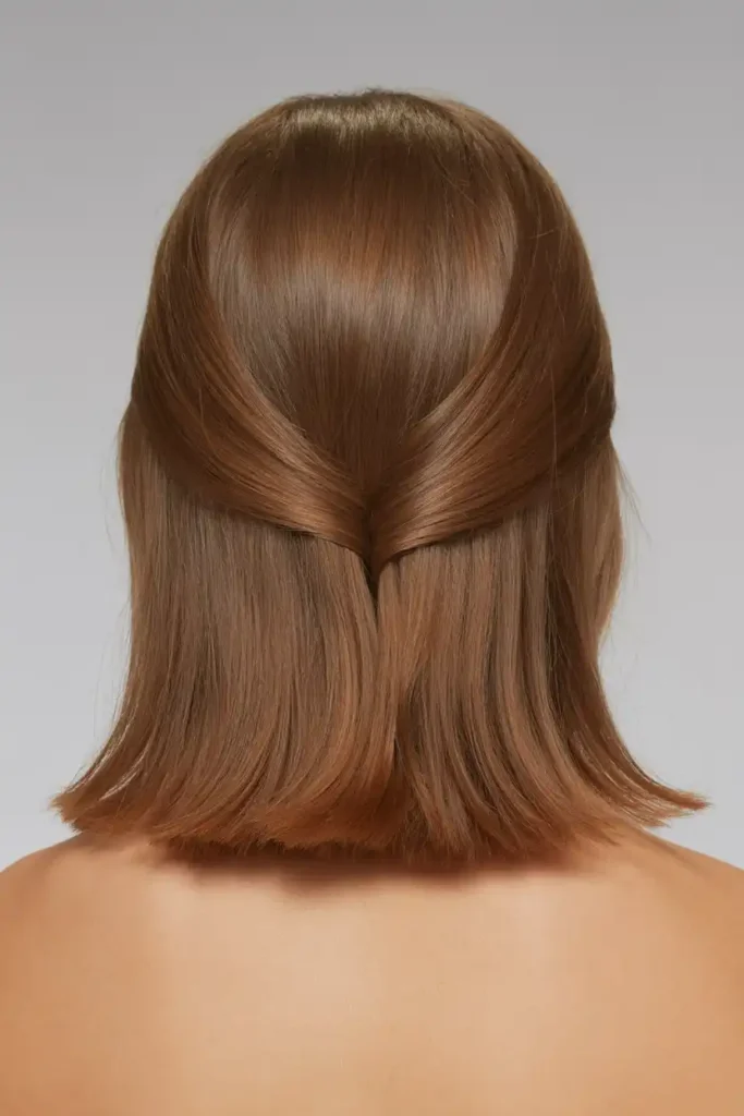 V Cut on Lob Length Hair
