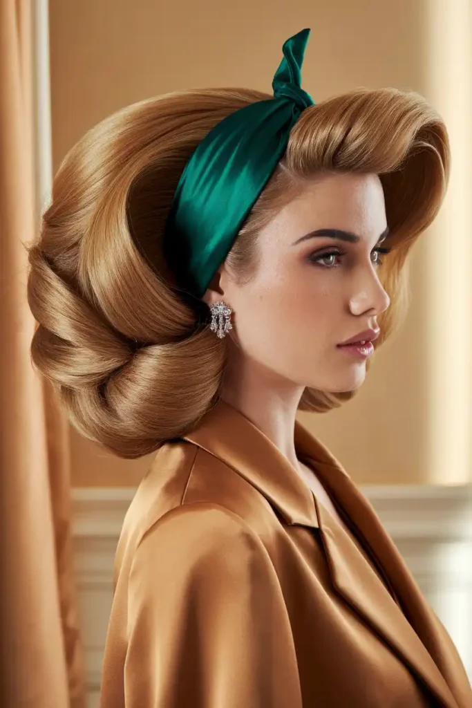 Voluminous Blowout With a Silk Bandana Headband