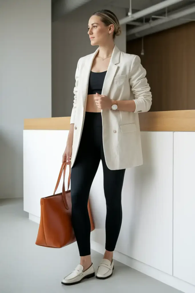 Yoga Pants and a Structured Blazer