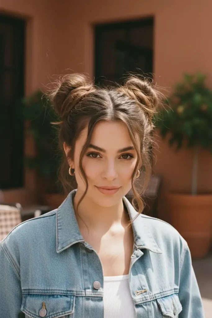 90s Fashion Double Buns for a Look That's Back and Better