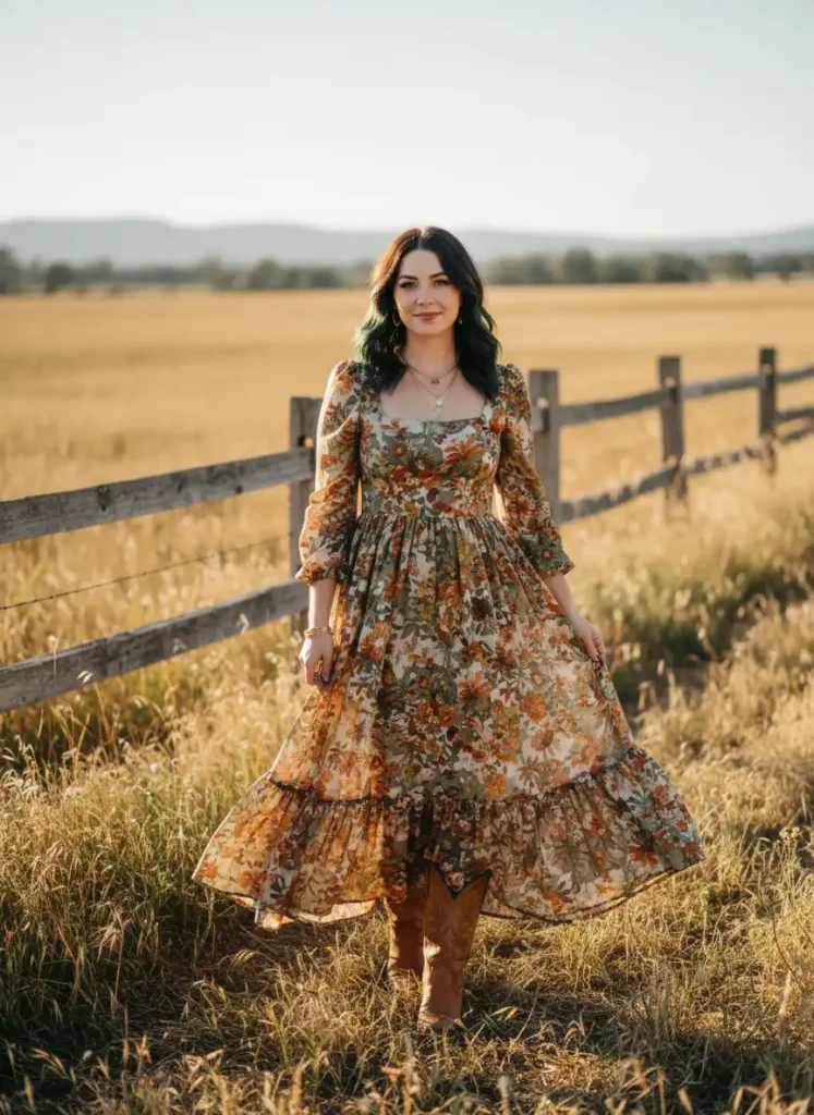 A Flowy Maxi Dress Is the Easiest Western Look You'll Try