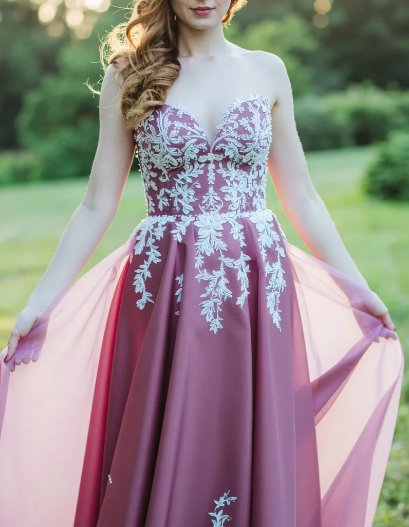 A Full Skirt Against an Outdoor Setting
