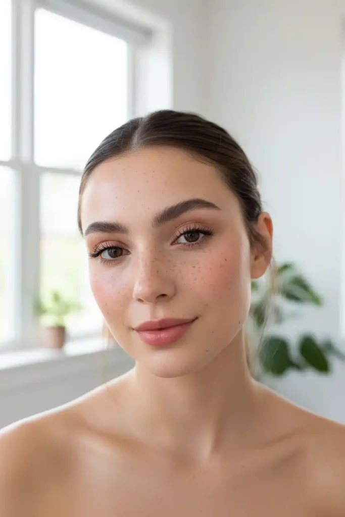 A Simple Makeup Look Built Around Freckles